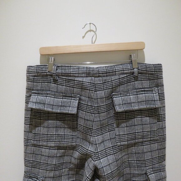KRUGER Made in Japan Wool Blend Plaid Cargo Buckle Pants Street Avant Garde Sz M - Picture 12 of 16